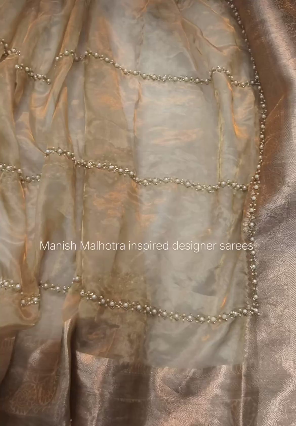 Vedika - Pure Banarasi Tissue Silk Saree with Pearl embellishments