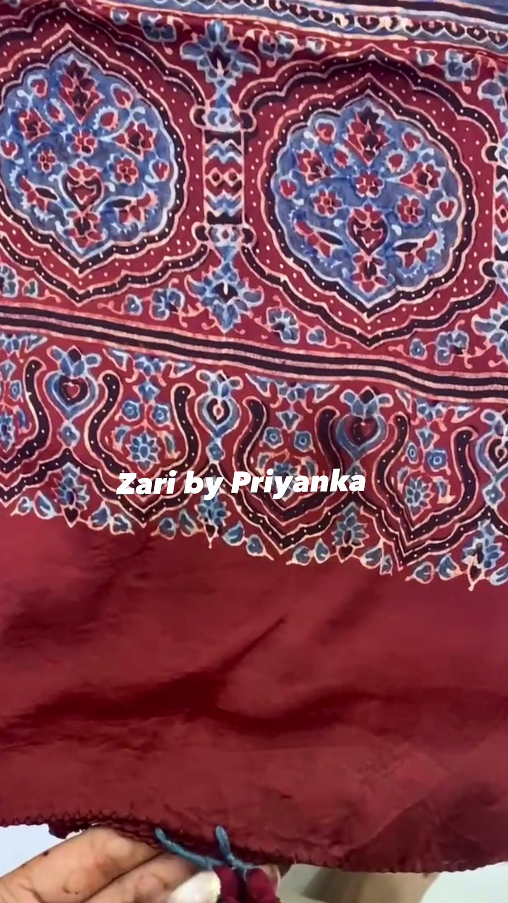Taarika - Ajrakh Pure Modal Suit with handwork