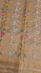 Anantara - Pure Tissue Organza Silk Plain Saree with Special Tassels