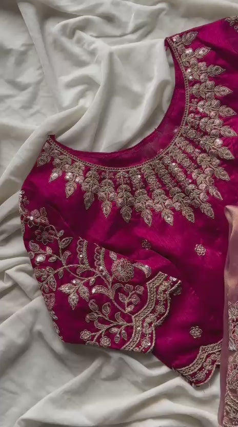 Raga - Tissue Silk Saree with Scallop sequins handwork