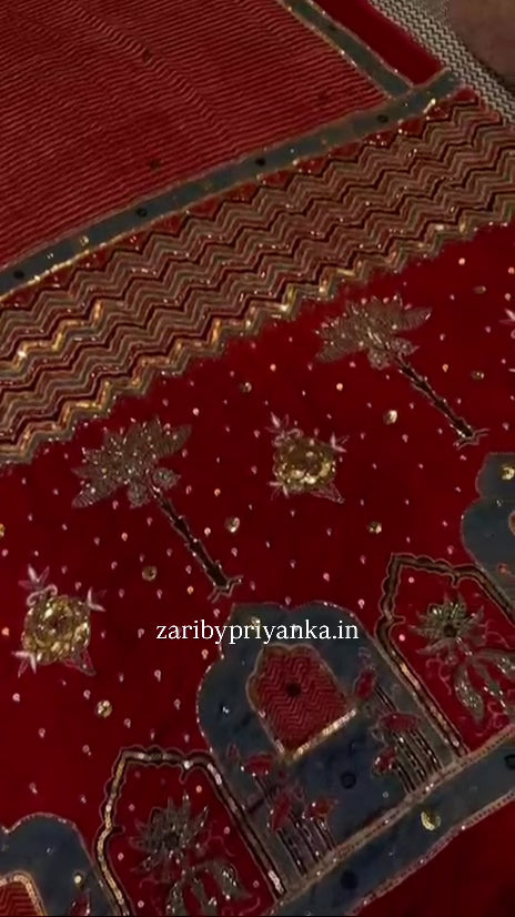 Naksha | Handcrafted Ajrakh Couture Saree