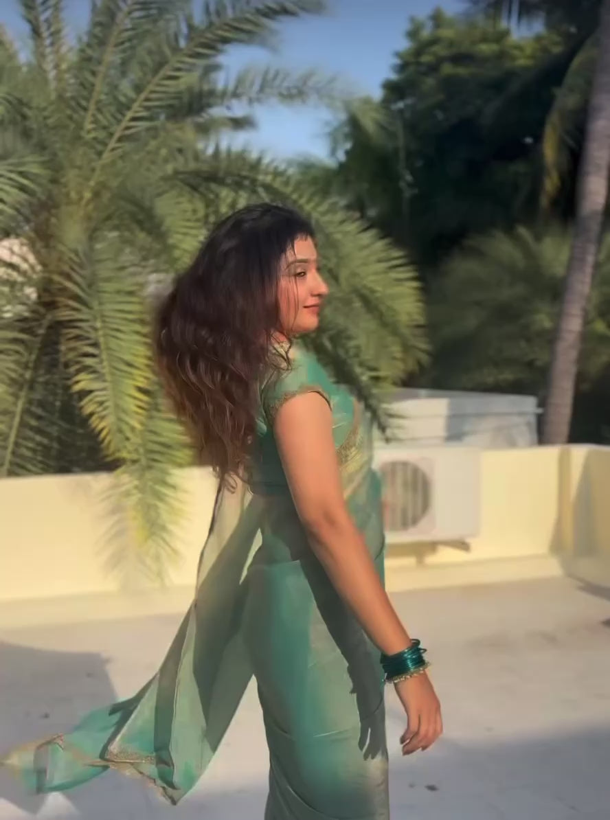 Tatva - Soft Crepe Silk Saree with Handwork