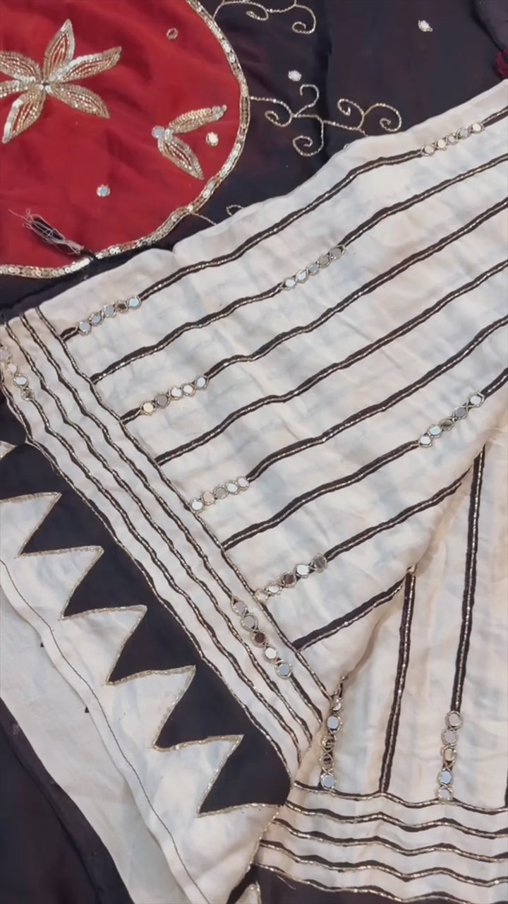Shaza - Designer Ajrakh Handworked Saree