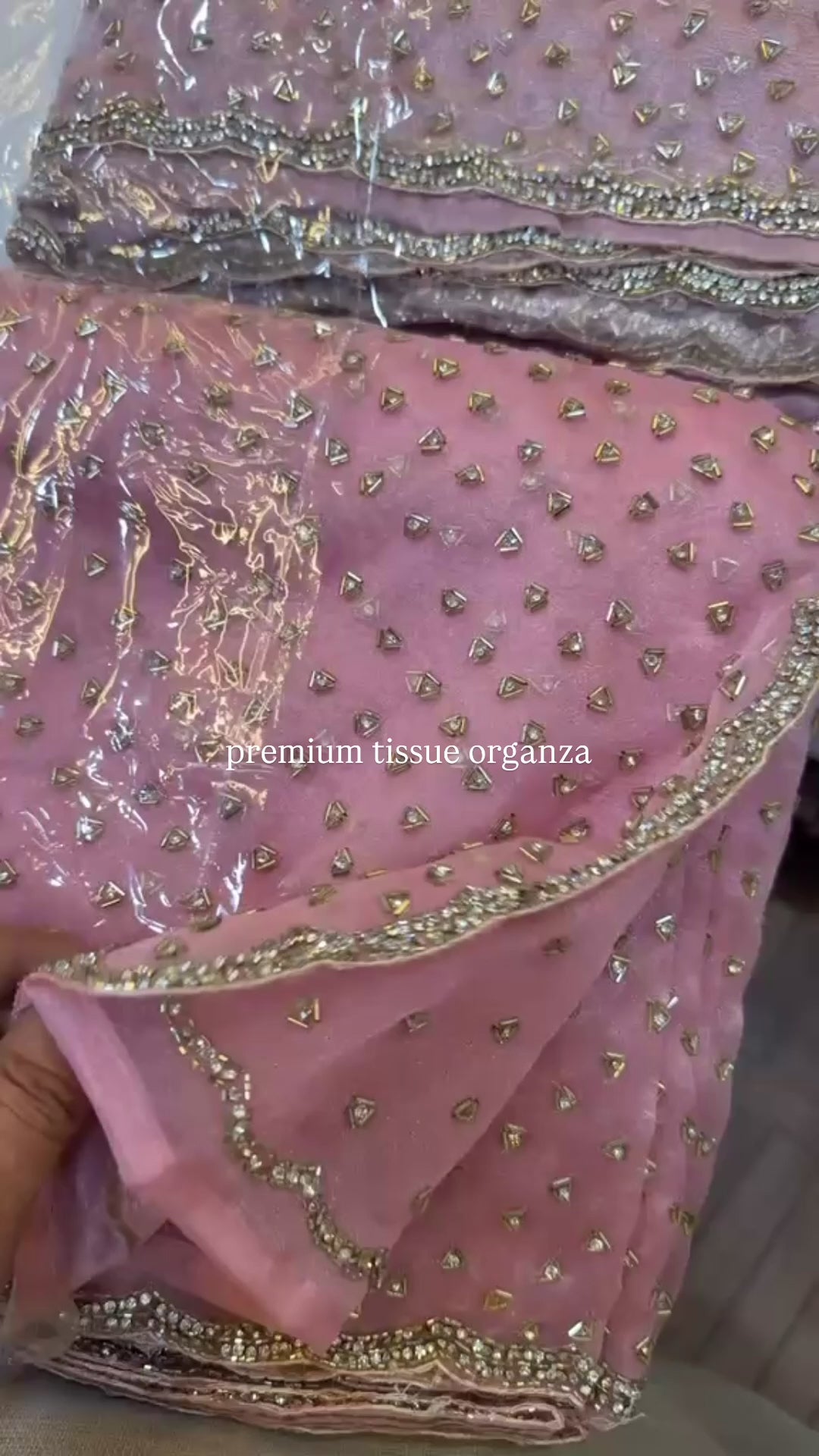 Masoom - Designer Tissue Organza Saree with handwork