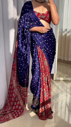 Tanisha - Pure Modal Bandej Ajrakh saree