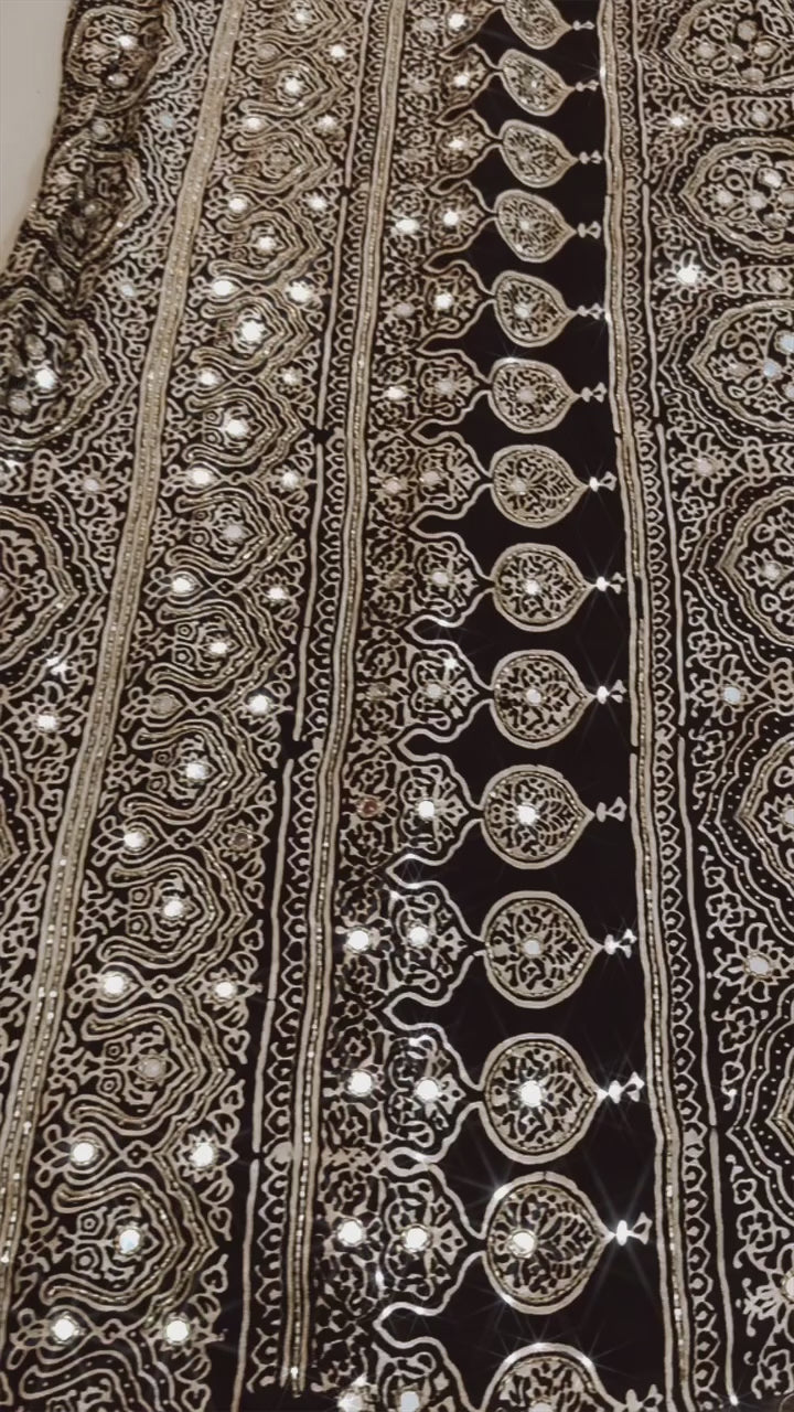 Nushra - Designer Ajrakh Handworked Saree