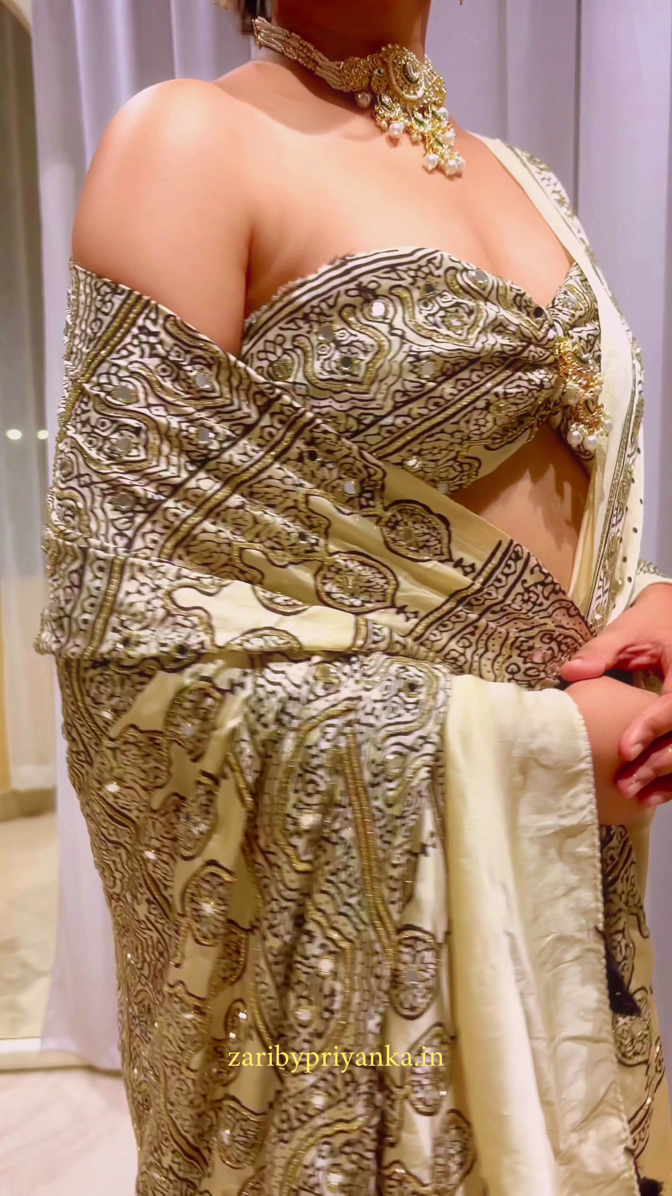 Vamika | Handcrafted Ajrakh Couture Saree