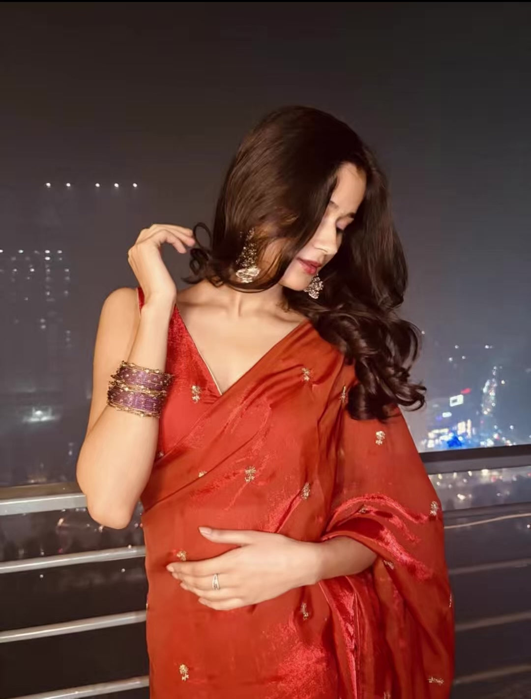Malar - Crepe Shimmer saree
