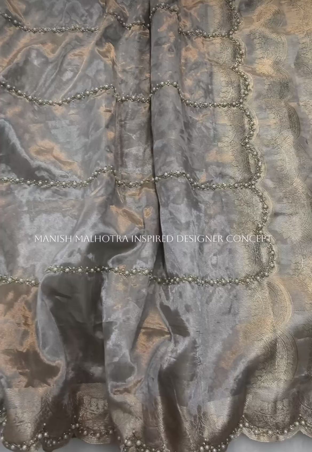 Vedika - Pure Banarasi Tissue Silk Saree with Pearl embellishments