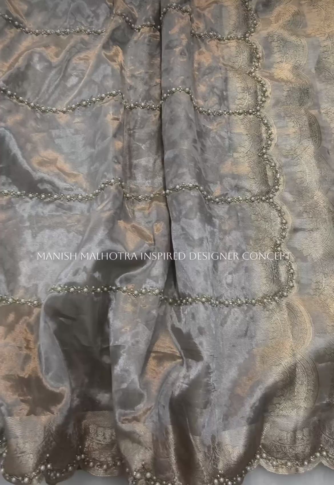 Vedika - Pure Banarasi Tissue Silk Saree with Pearl embellishments