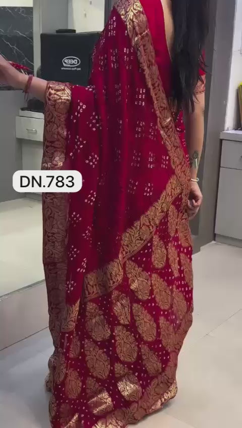 Noor - Bandej Pure Georgette Saree