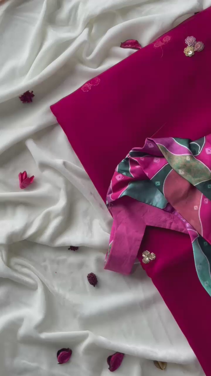 Sweta - Pure Organza Crepe Designer Saree