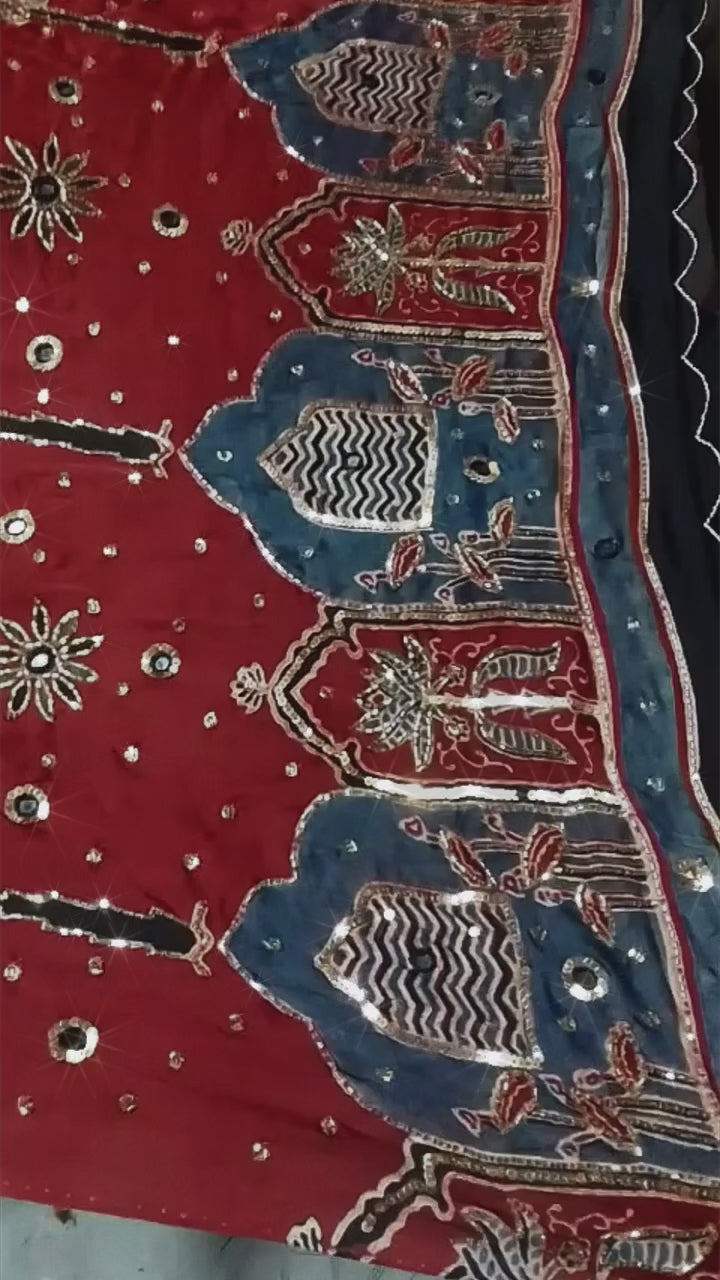 Naksha | Handcrafted Ajrakh Couture Saree [Ready to dispatch]