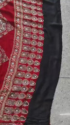 Trisha -  Designer Pure Modal Ajrakh Mirror saree