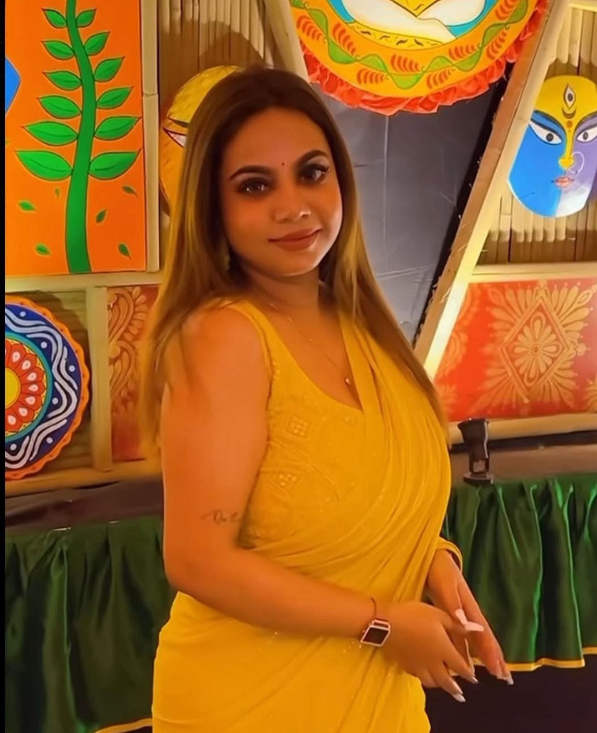 Priya - Designer Yellow Georgette Saree with Blouse Piece